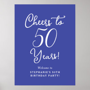 Lavender Cheers to 50 Years 50th Birthday Welcome Poster