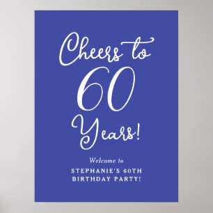 Lavender Cheers to 60 Years Birthday Welcome Sign
