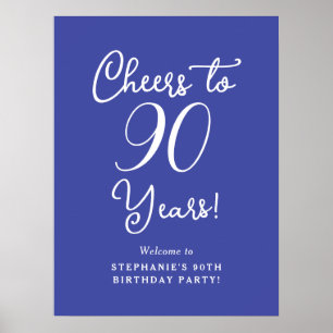 Lavender Cheers to 90 Years Birthday Welcome Sign