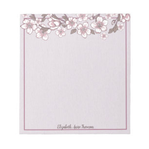 Lavender Cherry Blossom Personalized Notepad