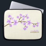 Lavender Cherry Blossoms Tree Laptop Sleeve<br><div class="desc">Personalized laptop sleeve features a beautiful vector illustration of a cherry blossoms or sakura tree. Customize with your name,  monogram,  initials or text of your choice. 
 Mujka</div>