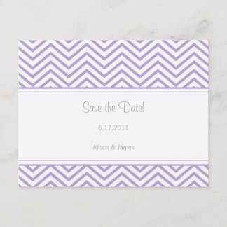 Lavender Chevron Print Save the Date Annoucement