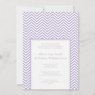 Lavender Chevron Print Wedding Invitation