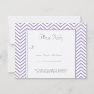 Lavender Chevron Print Wedding Response Card