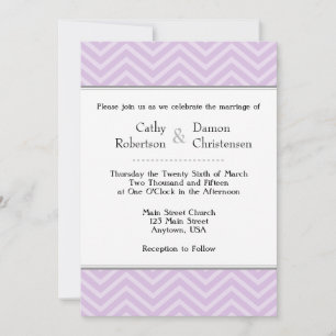 Lavender Chevron Wedding Invitations