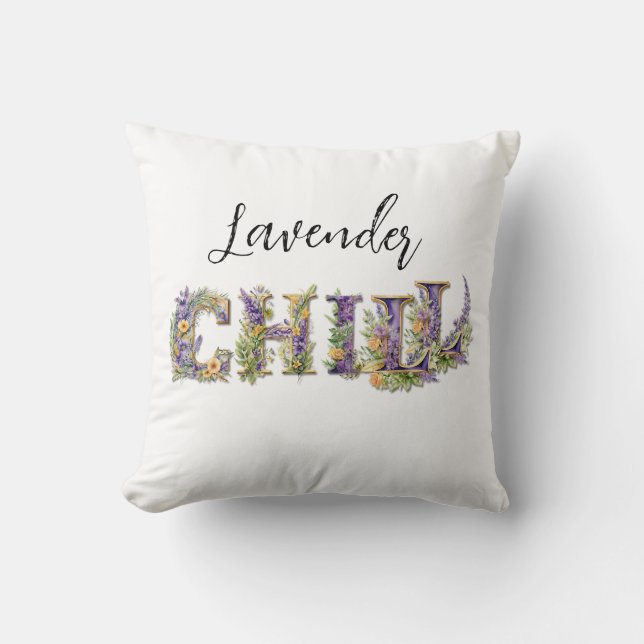 Lavender Chill Throw Pillow (Front)