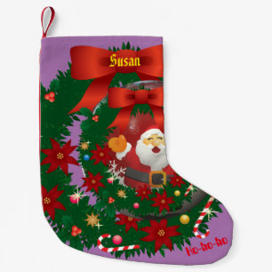 Lavender  Christmas  Holiday Santa Stocking