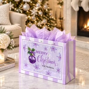 Lavender Christmas Ornament Personalized Gift Bag