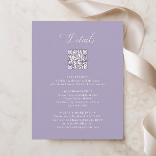 Lavender Classic Bloom Garden Wedding Details Enclosure Card