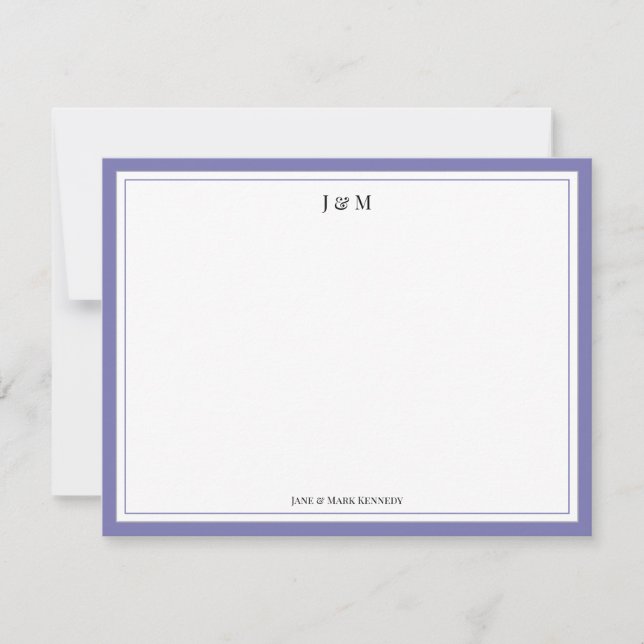 Lavender Classic Custom Couple Monogram  Card (Front)