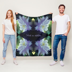 Lavender Clematis Flower Abstract Personalized Fleece Blanket
