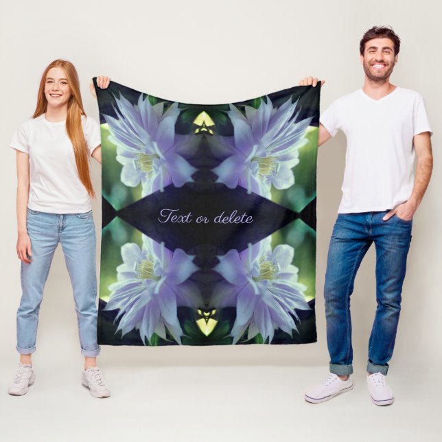 Lavender Clematis Flower Abstract Personalized Fleece Blanket (In Situ)