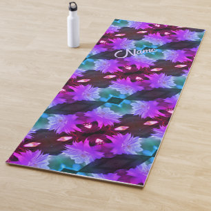 Lavender Clematis Flower Abstract Personalized  Yoga Mat