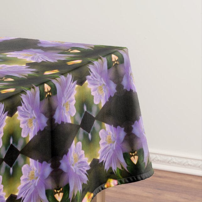 Lavender Clematis Flower In Trellis Abstract      Tablecloth (In Situ)