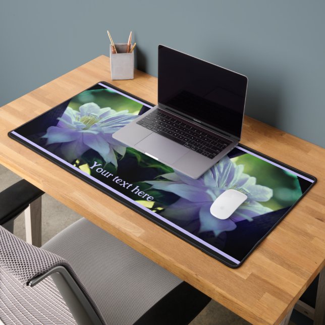 Lavender Clematis Flower In Trellis Personalized Desk Mat (Office 2)