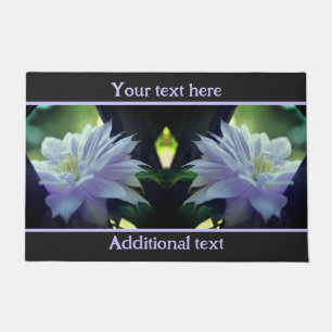 Lavender Clematis Flower In Trellis Personalized Doormat