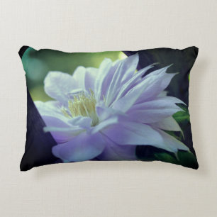 Lavender Clematis Flower Nestled In Trellis  Accent Pillow
