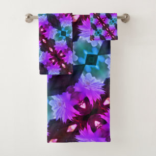 Lavender Clematis Flower Nestled In Trellis Bath Towel Set