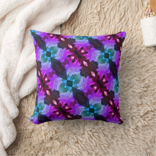 Lavender Clematis Flower Nestled In Trellis    Throw Pillow