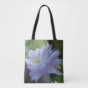 Lavender Clematis Flower  Nestled In Trellis  Tote Bag