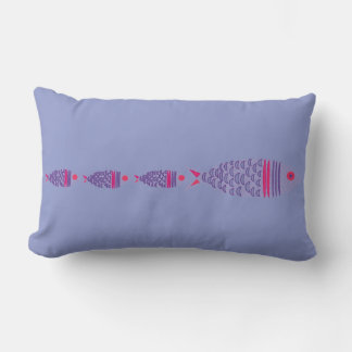 Lavender Coastal Fish Family Lumbar Pillow