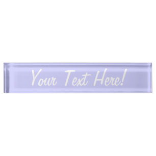Lavender colour accent decor ready to customize nameplate