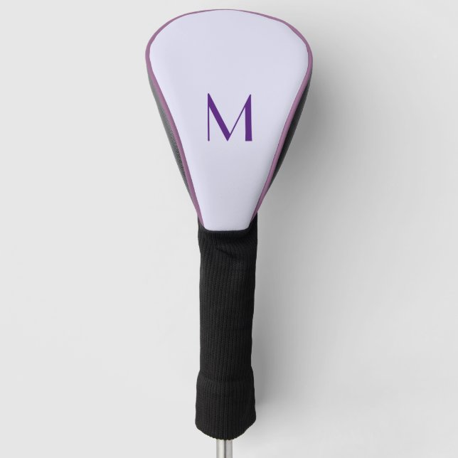 lavender colour - add monogram  golf head cover (Front)