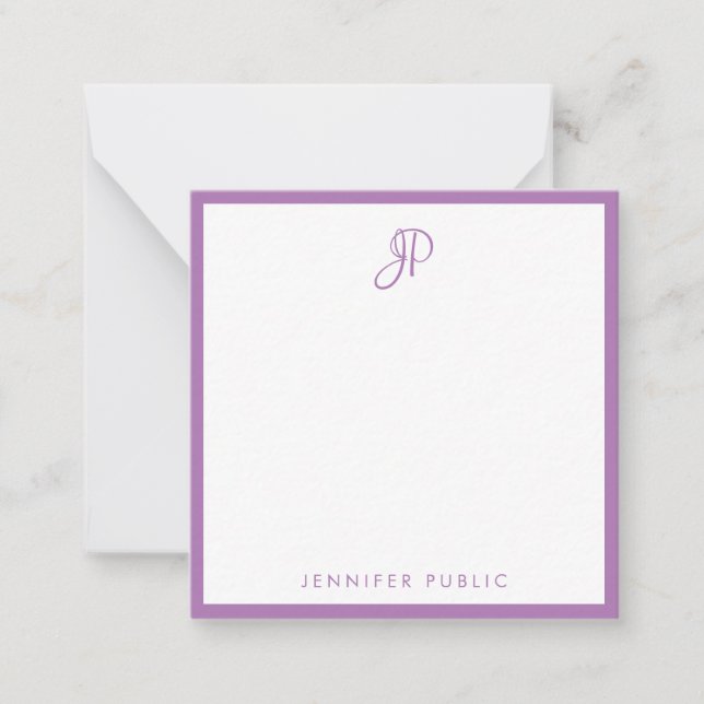 Lavender Colour Handwritten Monogram Template (Front)