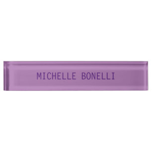 Lavender Colour Minimalist Plain Legible Modern Nameplate