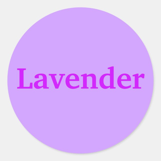 Lavender Colour Word Stickers (Front)