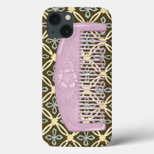 Lavender Comb on Chocolate Background iPhone 13 Case
