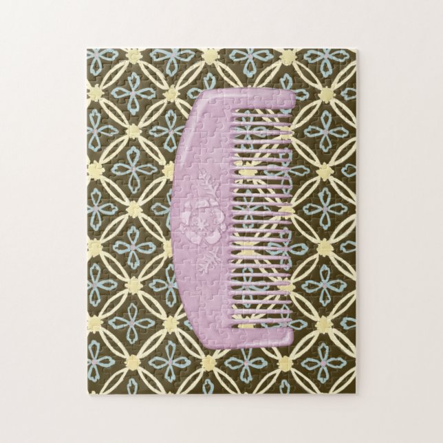 Lavender Comb on Chocolate Background Jigsaw Puzzle (Vertical)