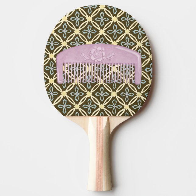 Lavender Comb on Chocolate Background Ping Pong Paddle (Front)