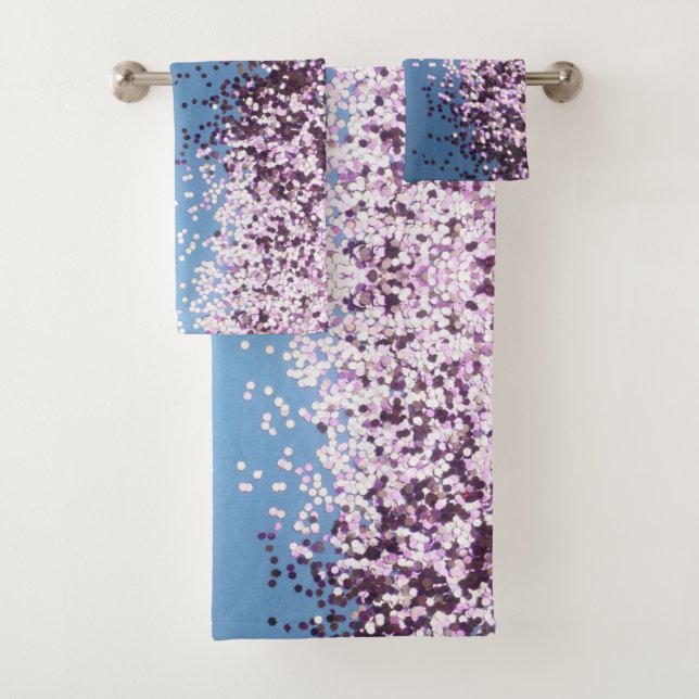 Lavender confetti bath towel set (Insitu)