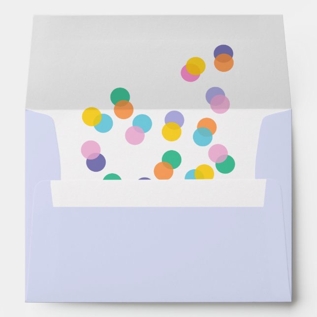 Lavender Confetti Return Address Envelope (Back (Bottom))