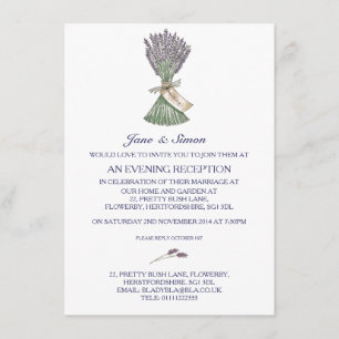 Lavender Country Garden Wedding Evening Invitation