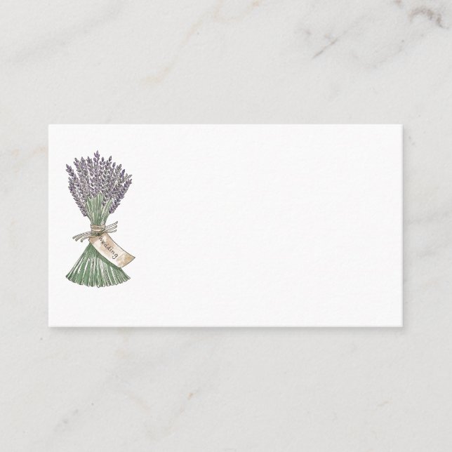 Lavender Country Garden Wedding Place Name cards (Front)