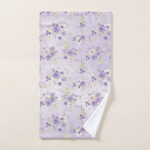 Lavender Countryside Flowers Hand Towel