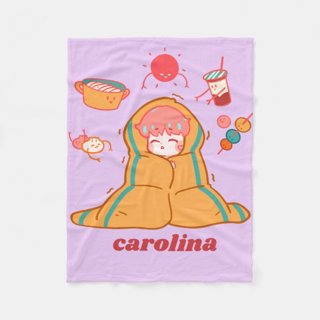 Lavender Cozy Blanket – personalised Custom Name  (Front)