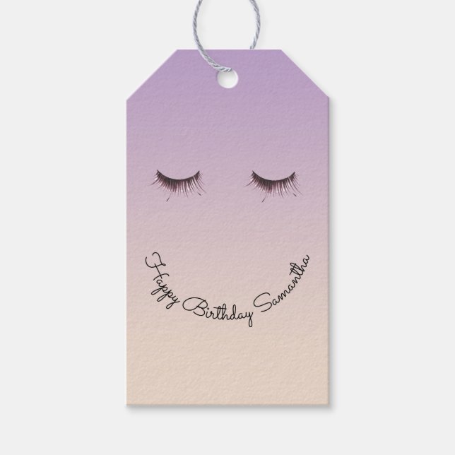 Lavender Cream Eyelashes  Gift Tags (Front)