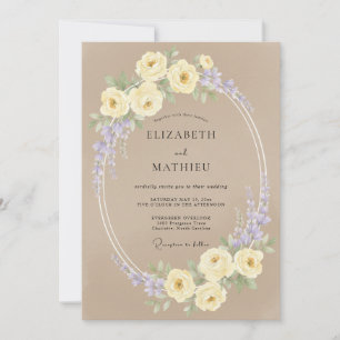 Lavender Cream Soft Floral Wedding Invitation