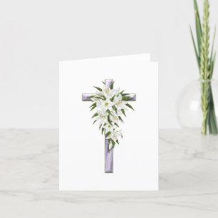 Lavender Cross with Lilies All Occasion Note Card