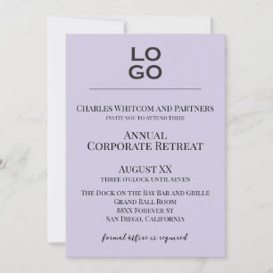 Lavender Custom Logo Business Corporate Event Invitation