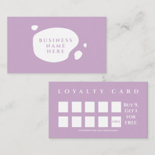 Lavender Cute Minimalist Salon Coffee Shop Loyalty Card