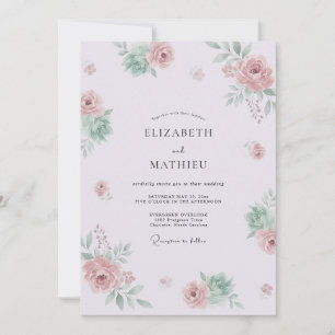 Lavender Dainty Watercolor Wedding Invitation