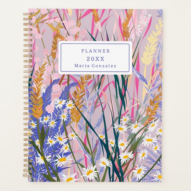 Lavender Daisies Custom 2025 Weekly Planner (Front)