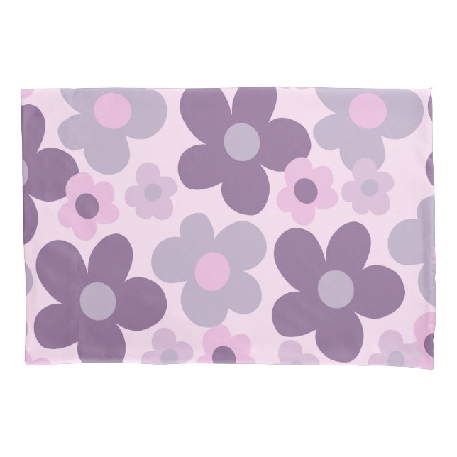 Lavender Daisies Retro Dream #1 #retro #decor Pillowcase (Front)