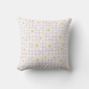 Lavender Daisy Spring Throw Pillow