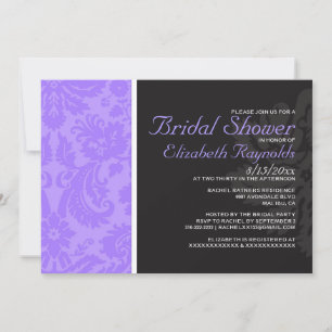 Lavender Damask Bridal Shower Invitations