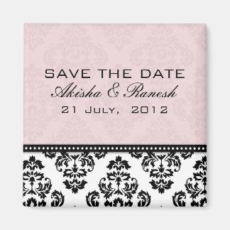 Lavender Damask Save the Date Magnet
